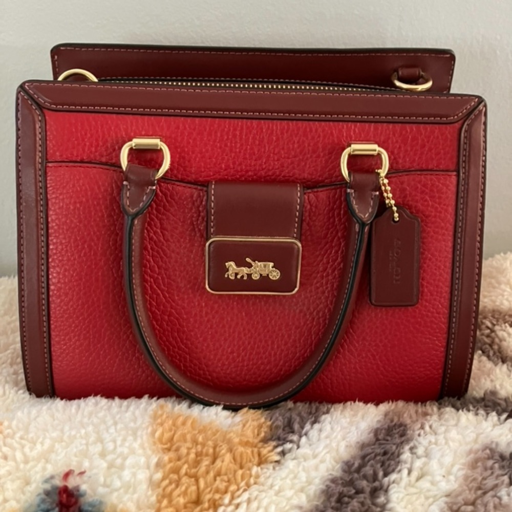 Coach Cherry Red Leather Satchel